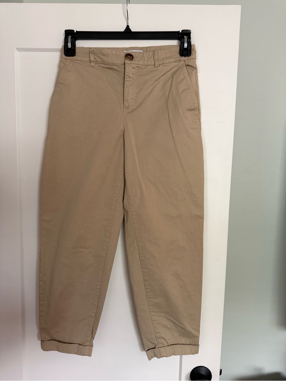 Khaki Cotton Chino Pants - Classic Fit
